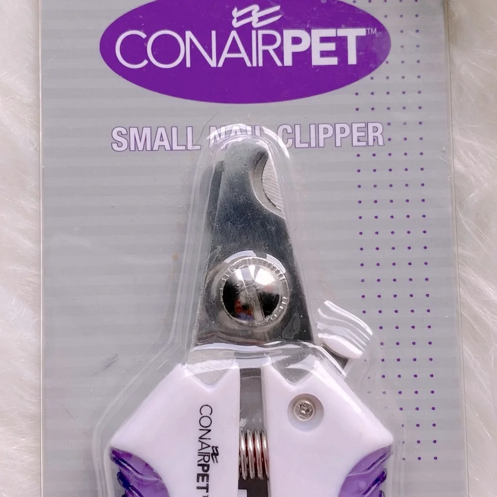 NEW! ConairPET Small Nail Dog and Cat Clipper Ergonomic Handle Purple and White